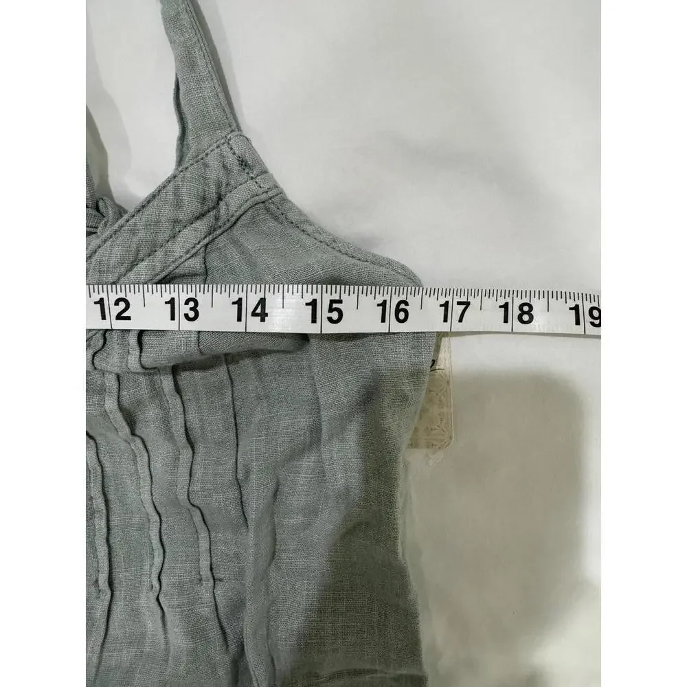 NWT Free People Drifting Dreams Sea Mist Blue Linen Jumpsuit- Size Small - Picture 9 of 9